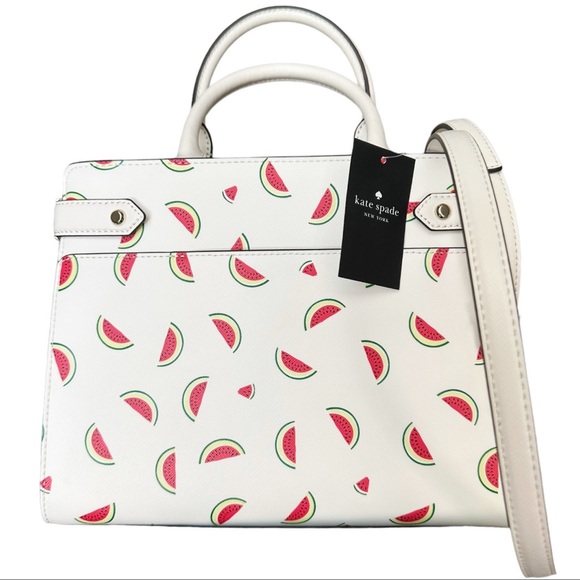 Kate Spade Staci Medium Top Zip Satchel Crossbody Watermelon Cream Multi - Picture 5 of 6
